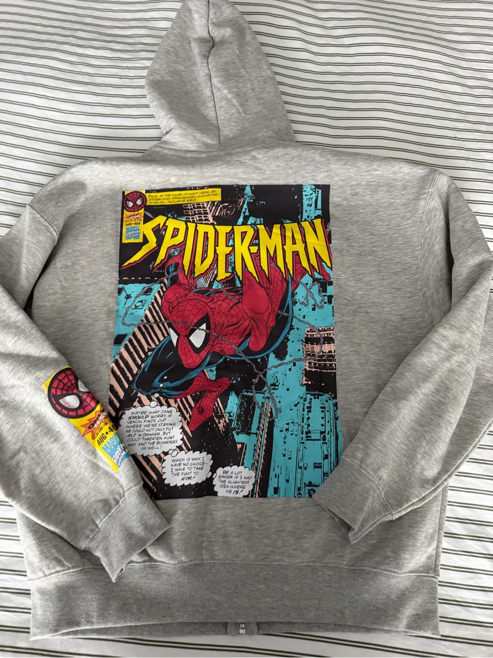 Gray Spider-Man Graphic Hoodie Sweatshirt